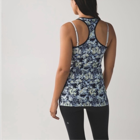 ❤️Lululemon Cool Racerback Tank in Crosscourt Petal Black A2 - Picture 5 of 10